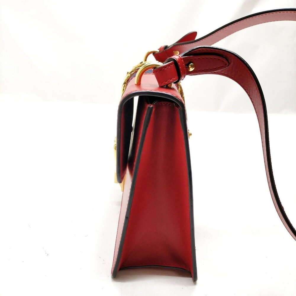 Authentic Gucci Sherry Line Red Leather Shoulder Bag mn684-112625 - Picture 3 of 16